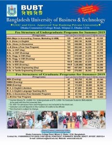 BUBT Admission 2020 and BUBT Tuition Fees