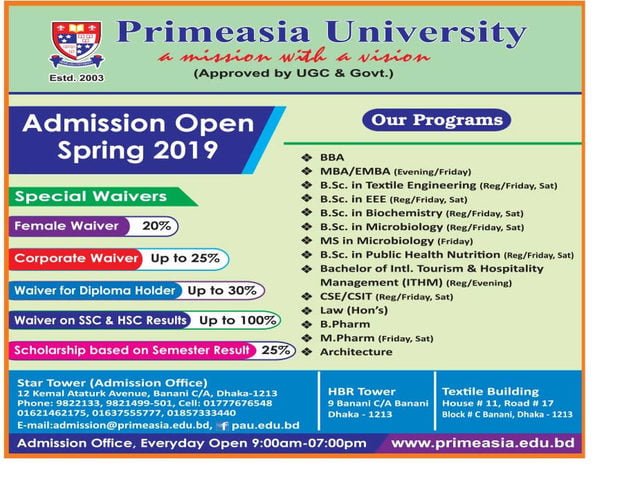 Primeasia University admission