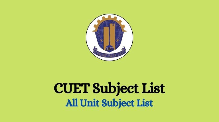 CUET Subject List