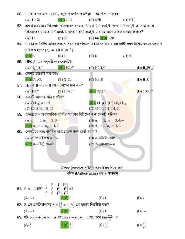 GST Integrated Admission Test Question Solution 2021 37