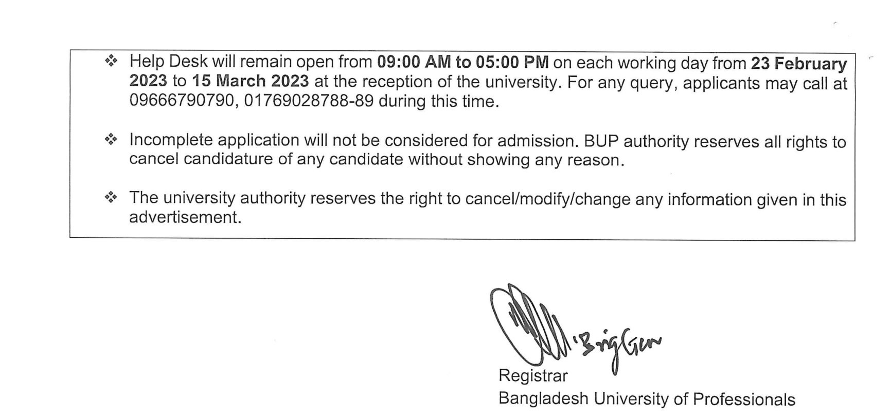 BUP Admission Circular 2022-23 | Bangladesh University of Professionals Admission 18