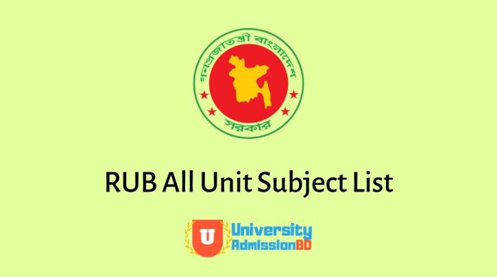 RUB Subject List