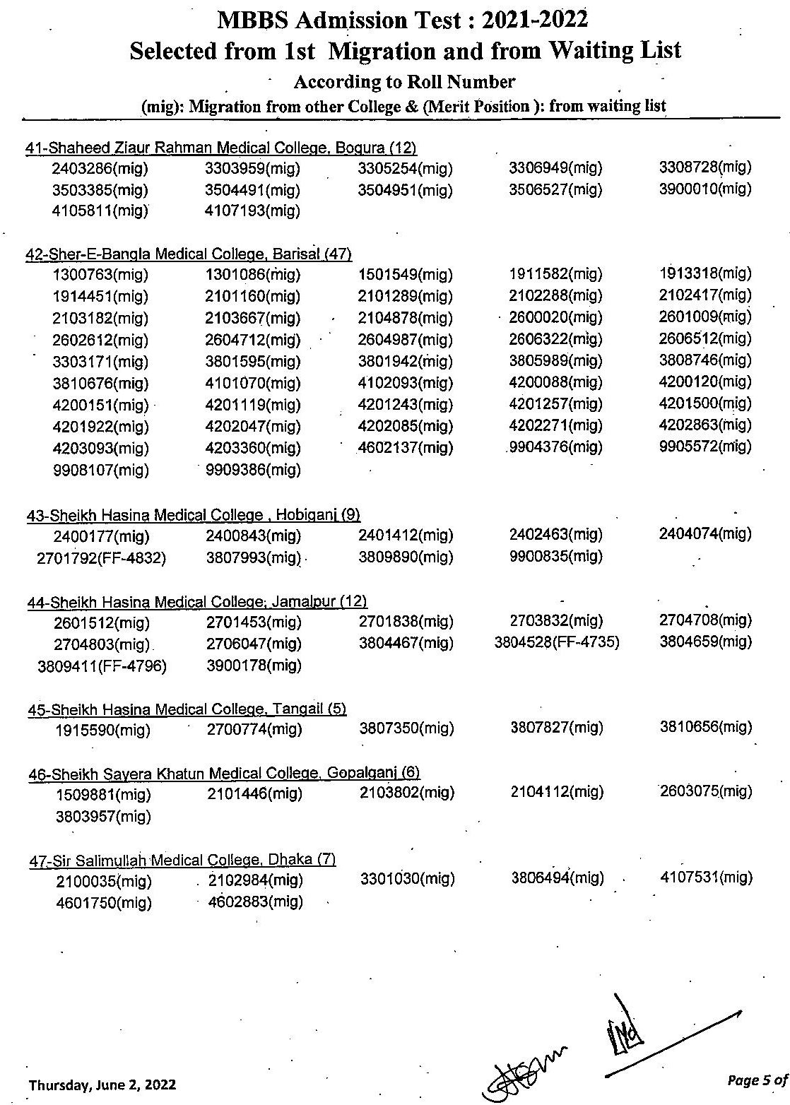 Medical Admission Circular 2024: MBBS Admission Circular 2024 36