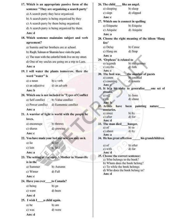 GST B Unit Admission Test  Question Paper 2022