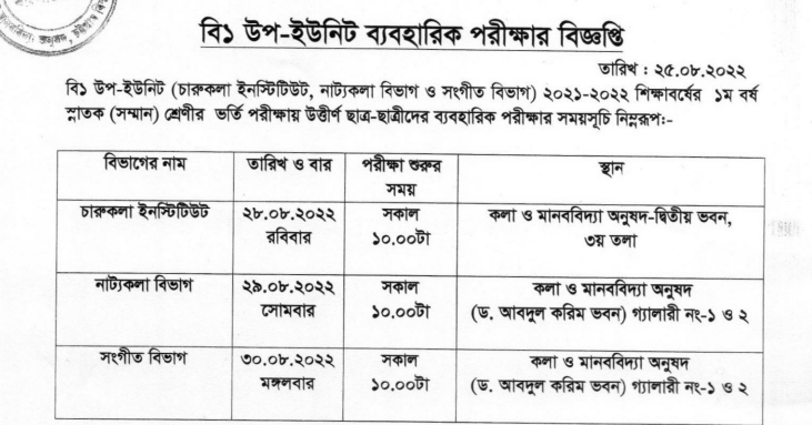 Chittagong University Admission Circular 2021-22 | CU Admission Circular 2
