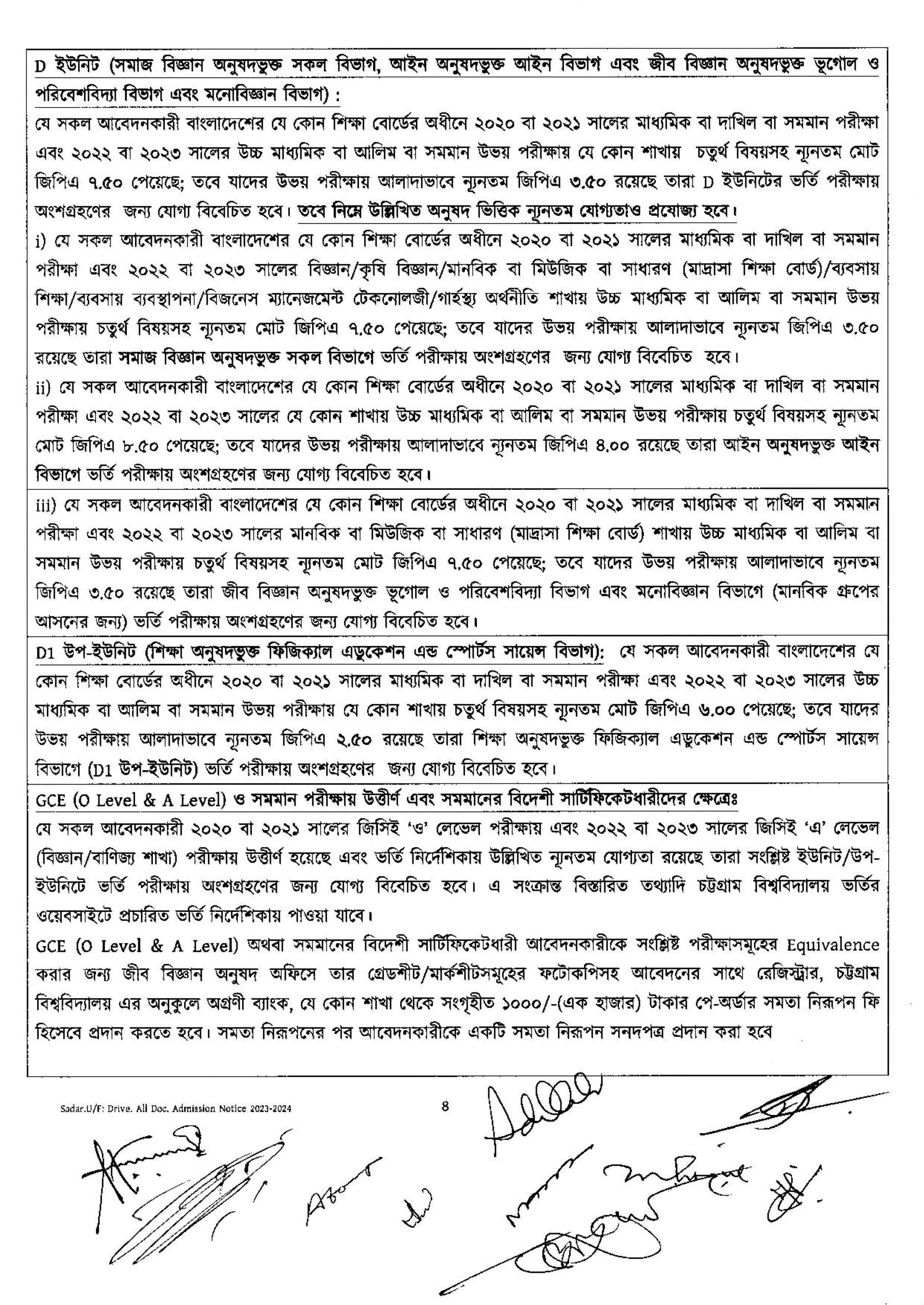 CU Admission Circular 2024 | Chittagong University Admission Circular 2